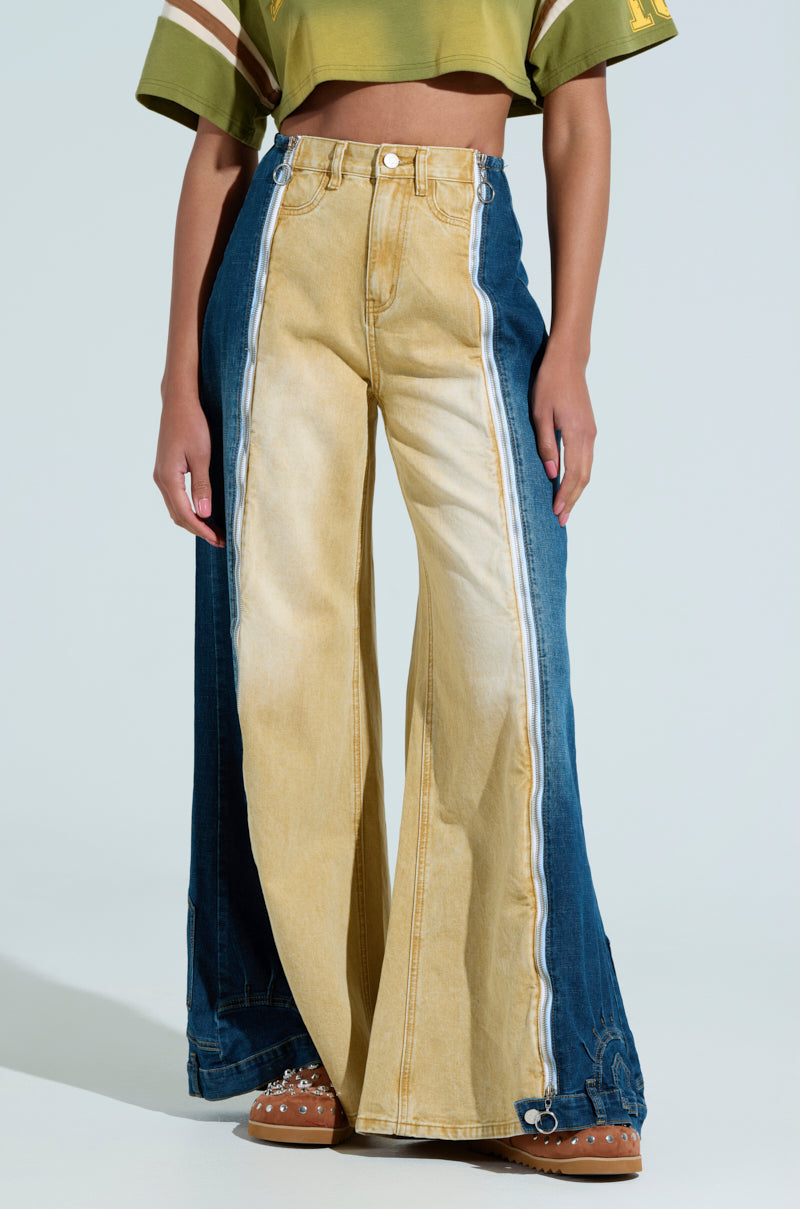 SHE CAN DO BOTH MIXED MEDIA DENIM JEANS