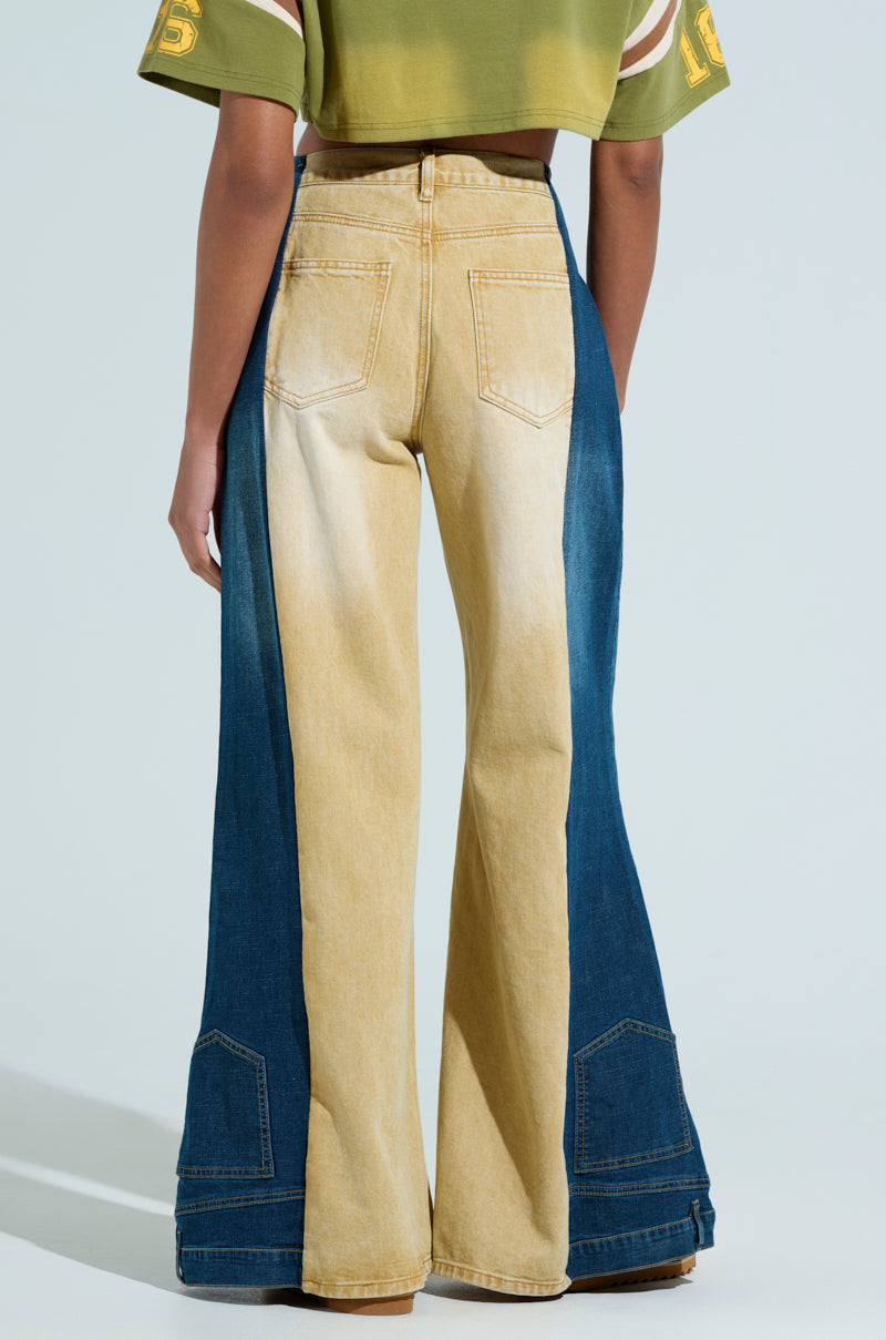 SHE CAN DO BOTH MIXED MEDIA DENIM JEANS