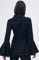 LIVIN' EXTRA FLARE SLEEVE DENIM BUTTON DOWN