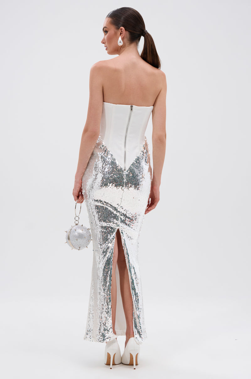 TOO GOOD FOR THIS MAXI DRESS IN WHITE