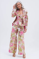 LOVELY FLORAL BROCADE BLOUSE