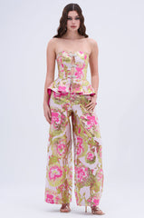 LOVELY FLORAL BROCADE TROUSER