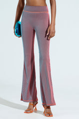 DOUBLE TAKE RIBBED RUCHED BUTT FLARE PANTS