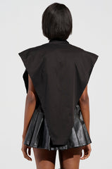 BAD GIRL ZIPPER DETAIL BUTTON DOWN SHIRT