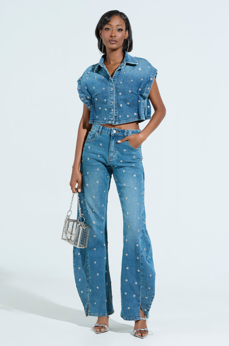 UNBUTTONED AND UNBOTHERED HARDWARE DENIM PANT
