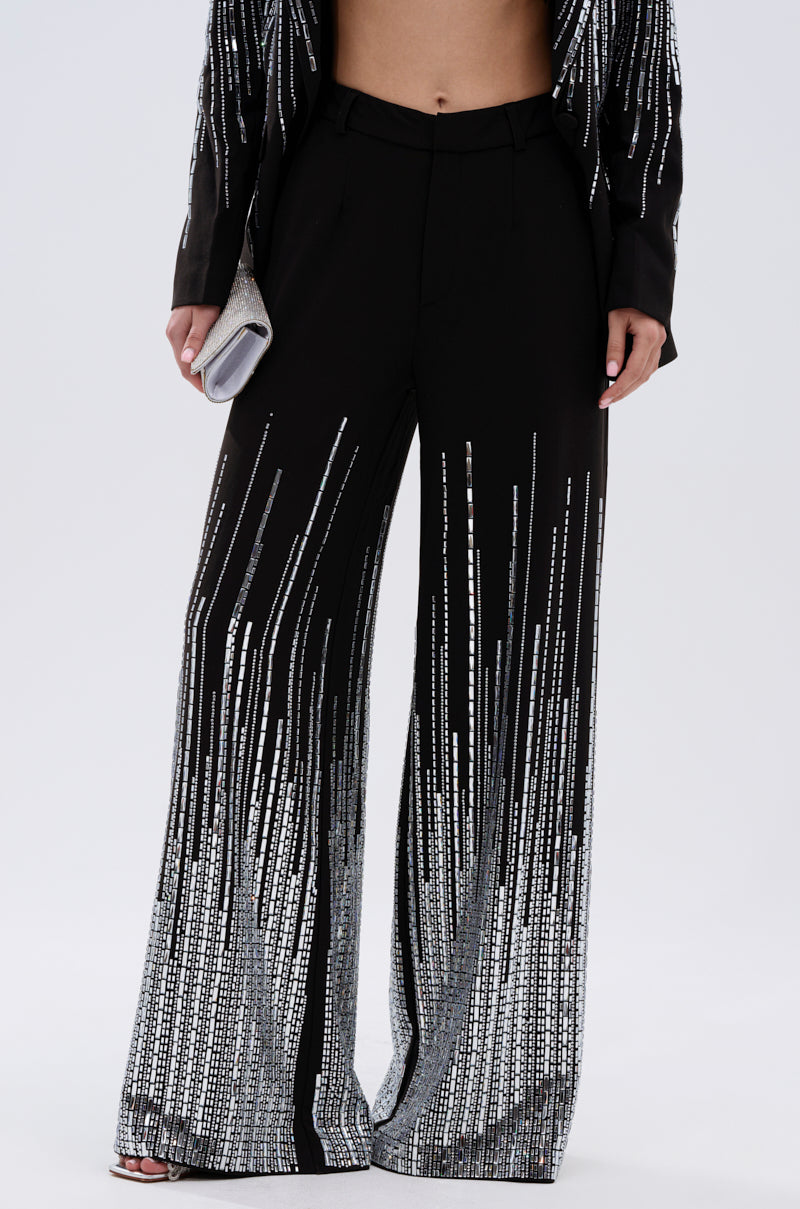 MILA EMBELLISHED FLARE PANT IN BLACK
