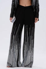 MILA EMBELLISHED FLARE PANT IN BLACK