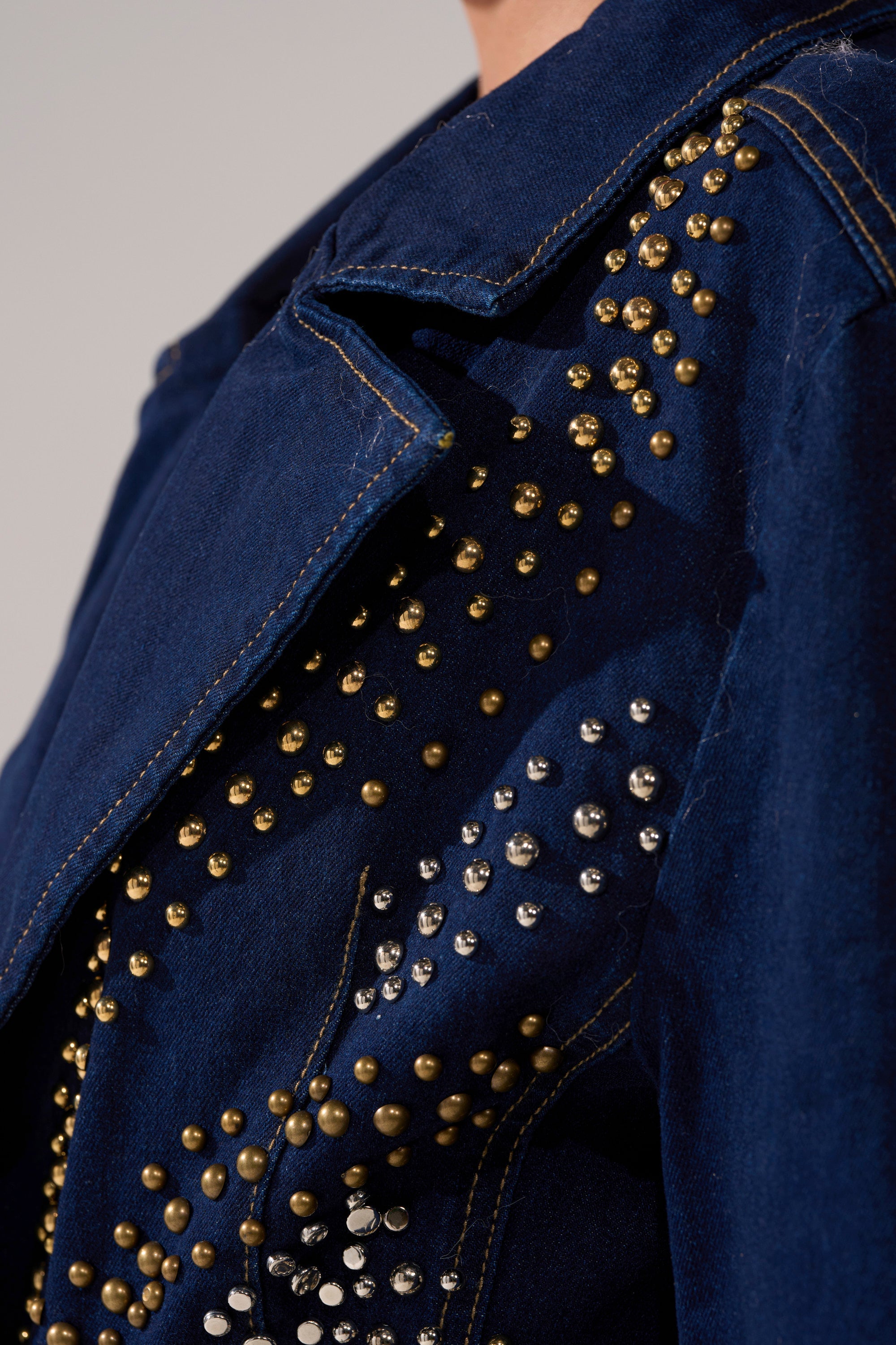 CHEYENNE STUDDED DENIM BLAZER