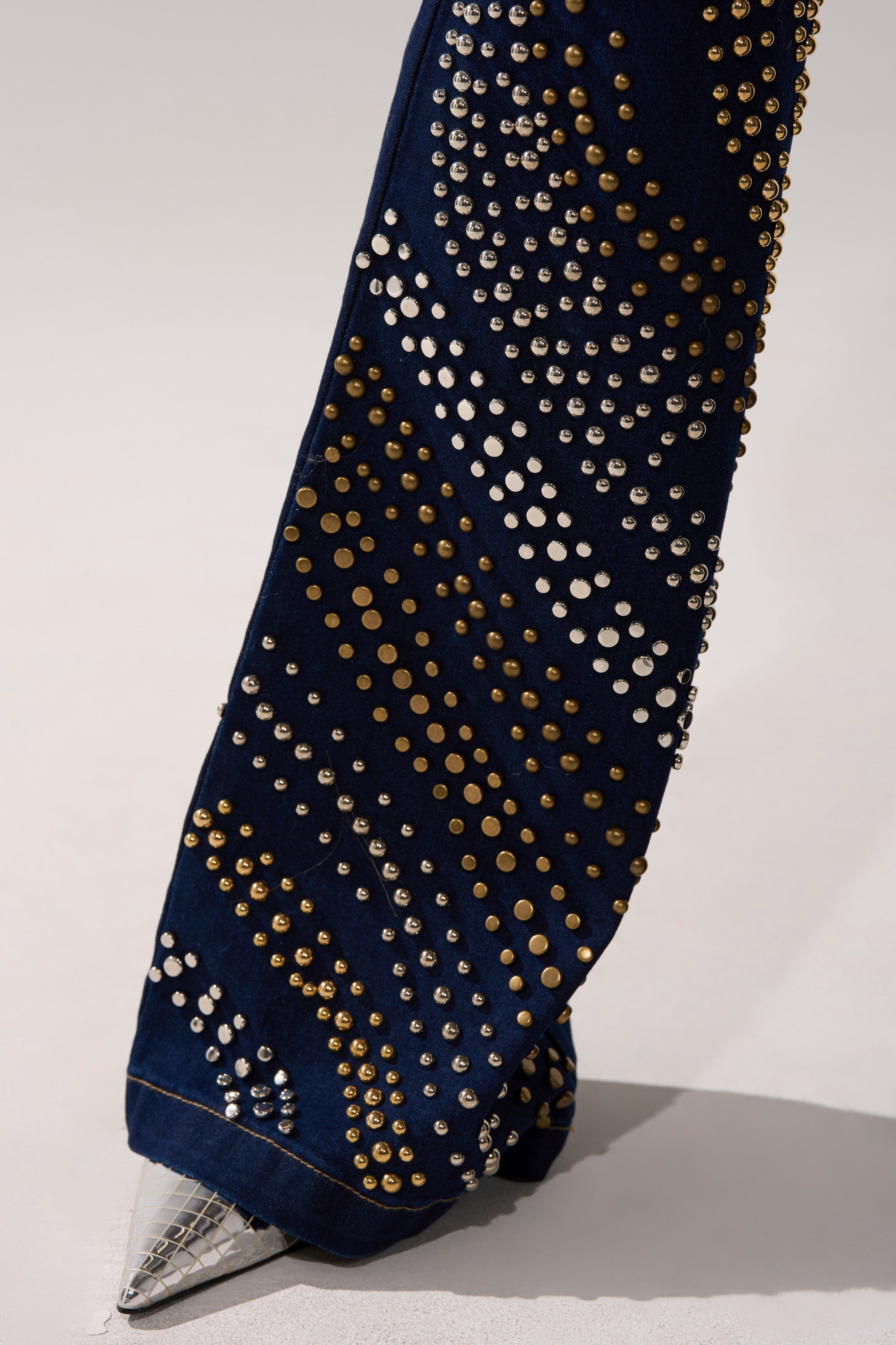 CHEYENNE STUDDED FLARE DENIM