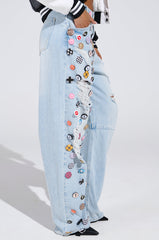 PENELOPE GRAPHIC BUTTON JEANS