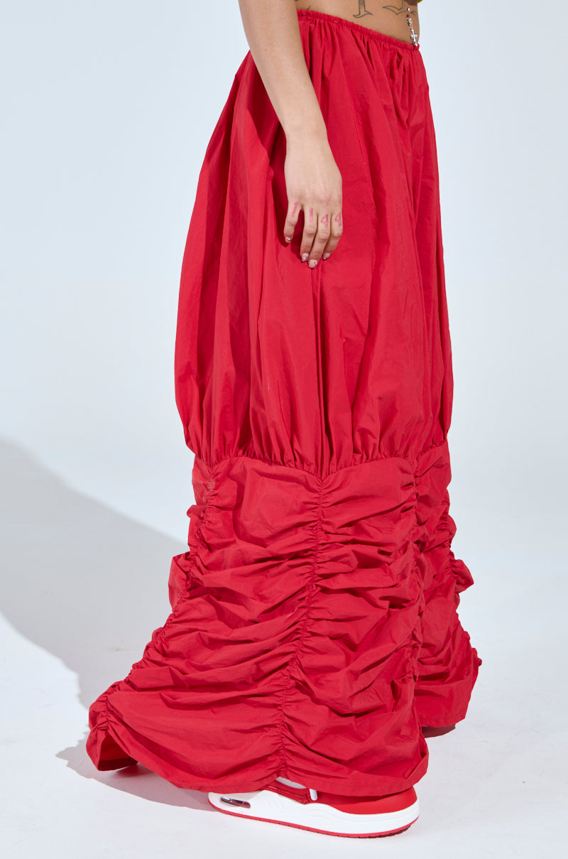 WIDE LEG SCRUNCHED HEM PANTS