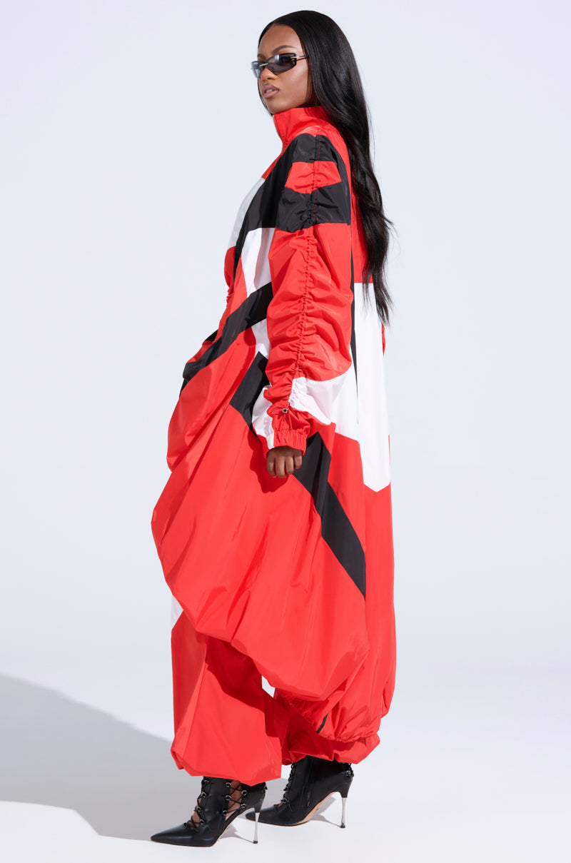 RED ALERT WINDBREAKER TRENCH