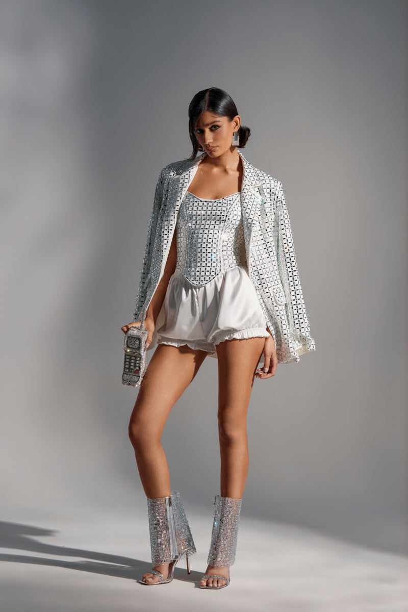 WHITE HOT EMBELLISHED CORSET