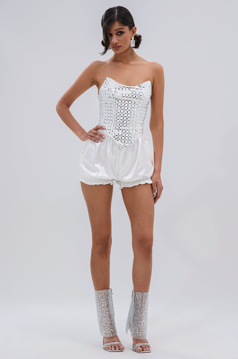 WHITE HOT EMBELLISHED CORSET