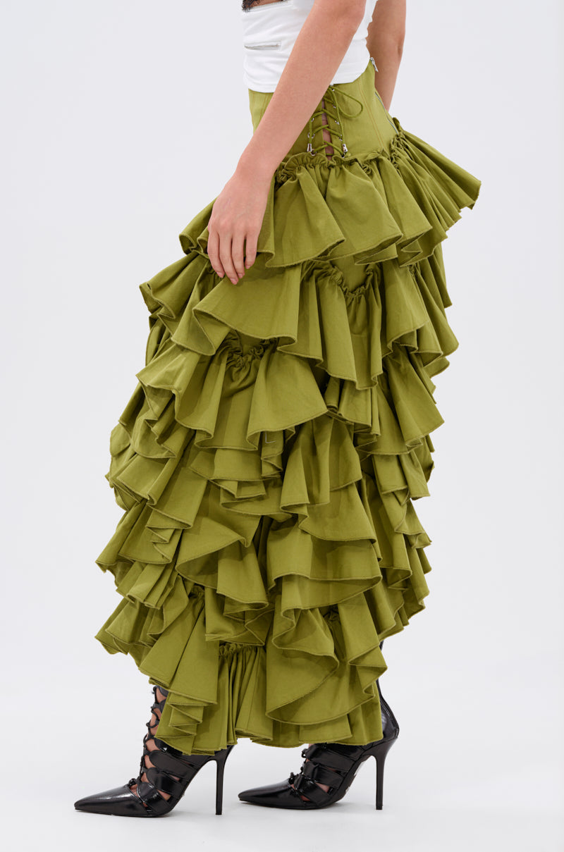 CLAIRE HIGH LOW RUFFLE SKIRT