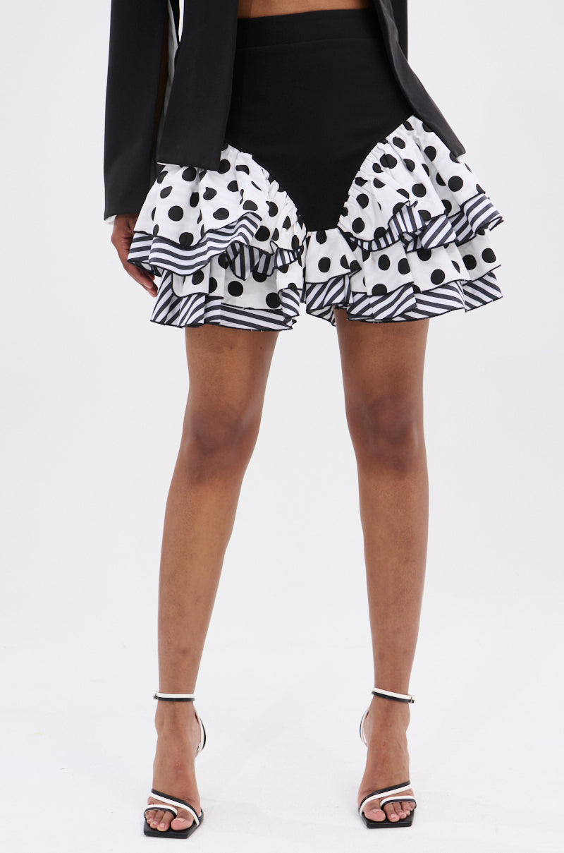 NEED YOU POLKA DOT MINI SKIRT