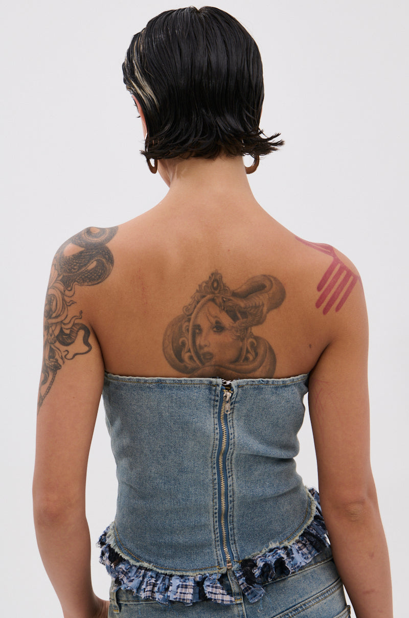 ON POINT PLAID EMBELLISHED CORSET