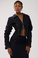 STRICTLY BUSINESS DENIM BLOUSE