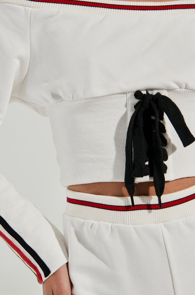 GO ALL THE WAY OFF THE SHOULDER SWEATSHIRT