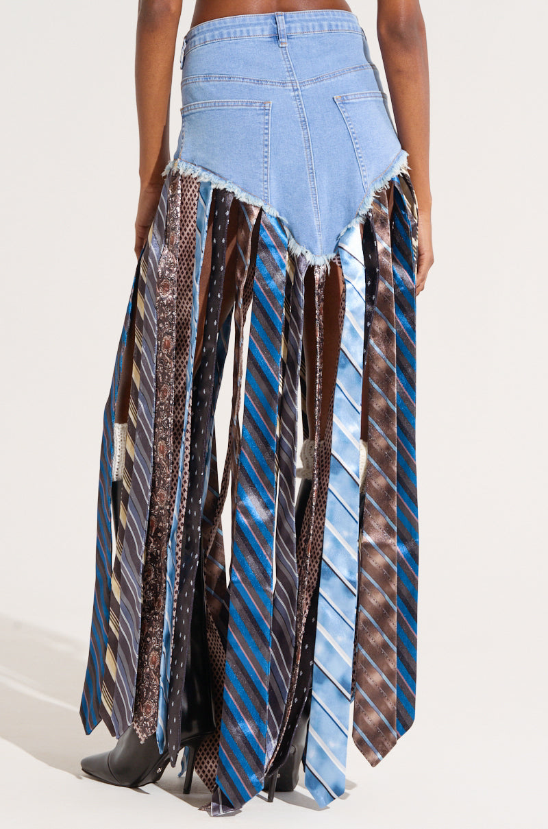 SO YOU THOUGHT DENIM SKIRT WITH TIE