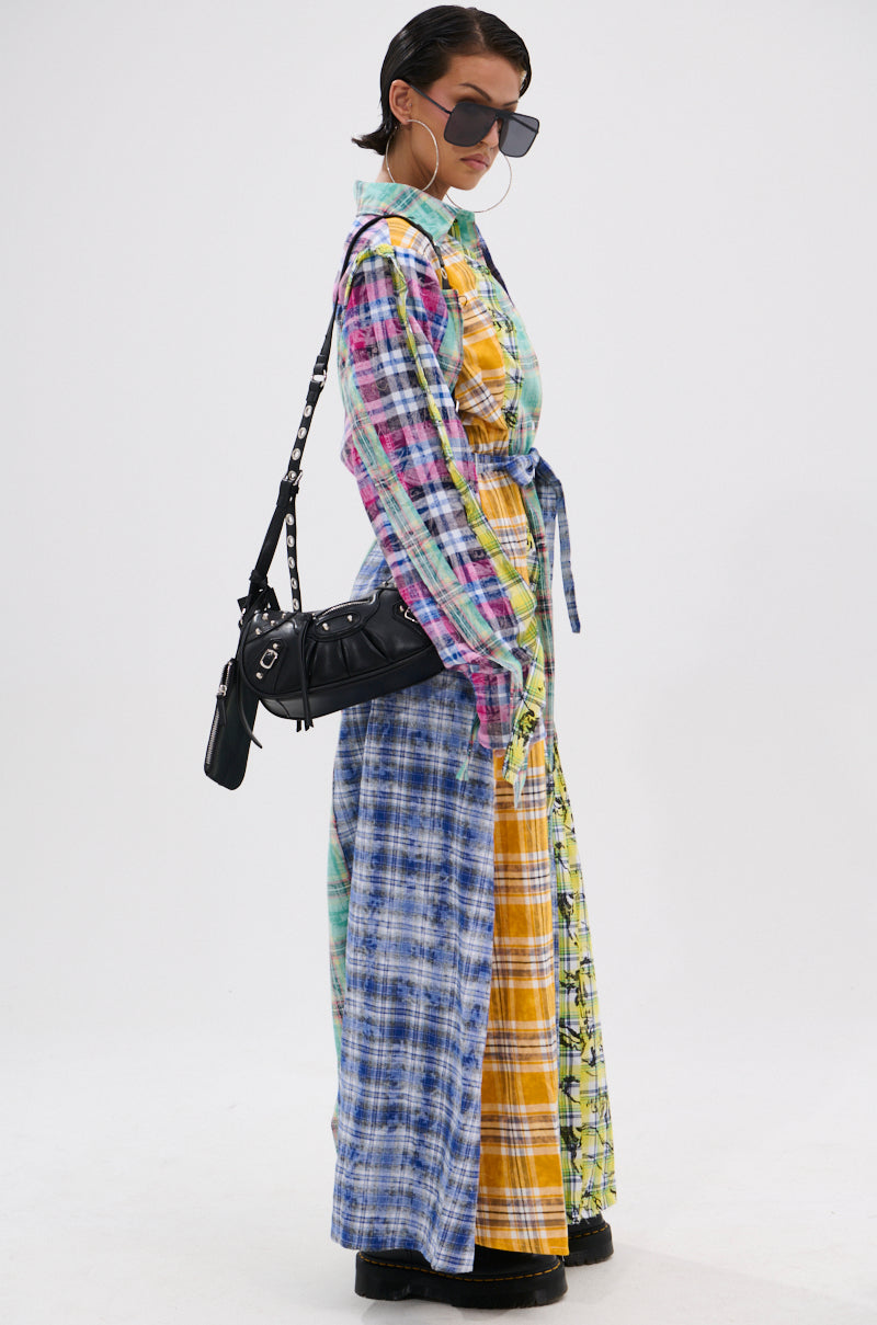 STAR OF THE SHOW PLAID MAXI DRESS