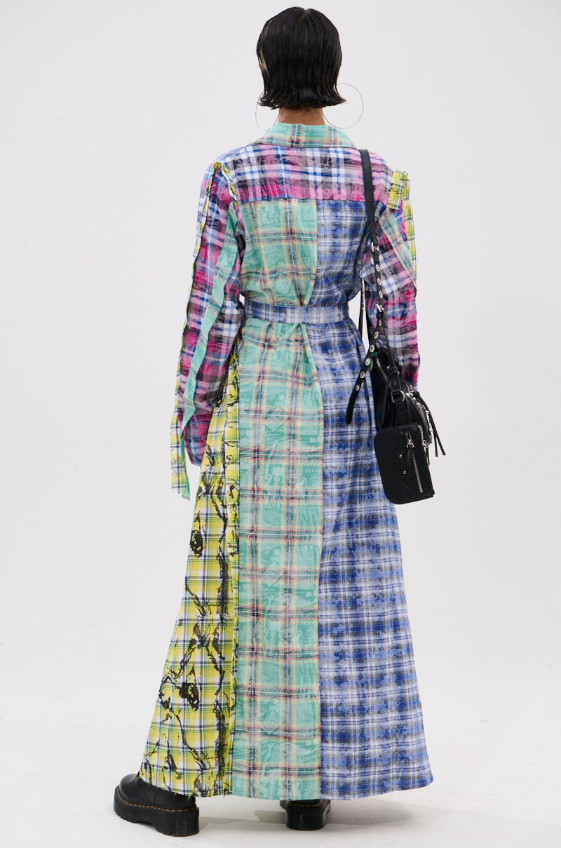 STAR OF THE SHOW PLAID MAXI DRESS