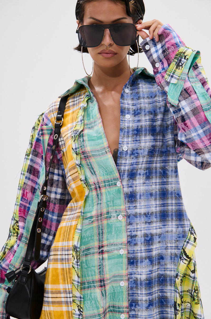 STAR OF THE SHOW PLAID MAXI DRESS