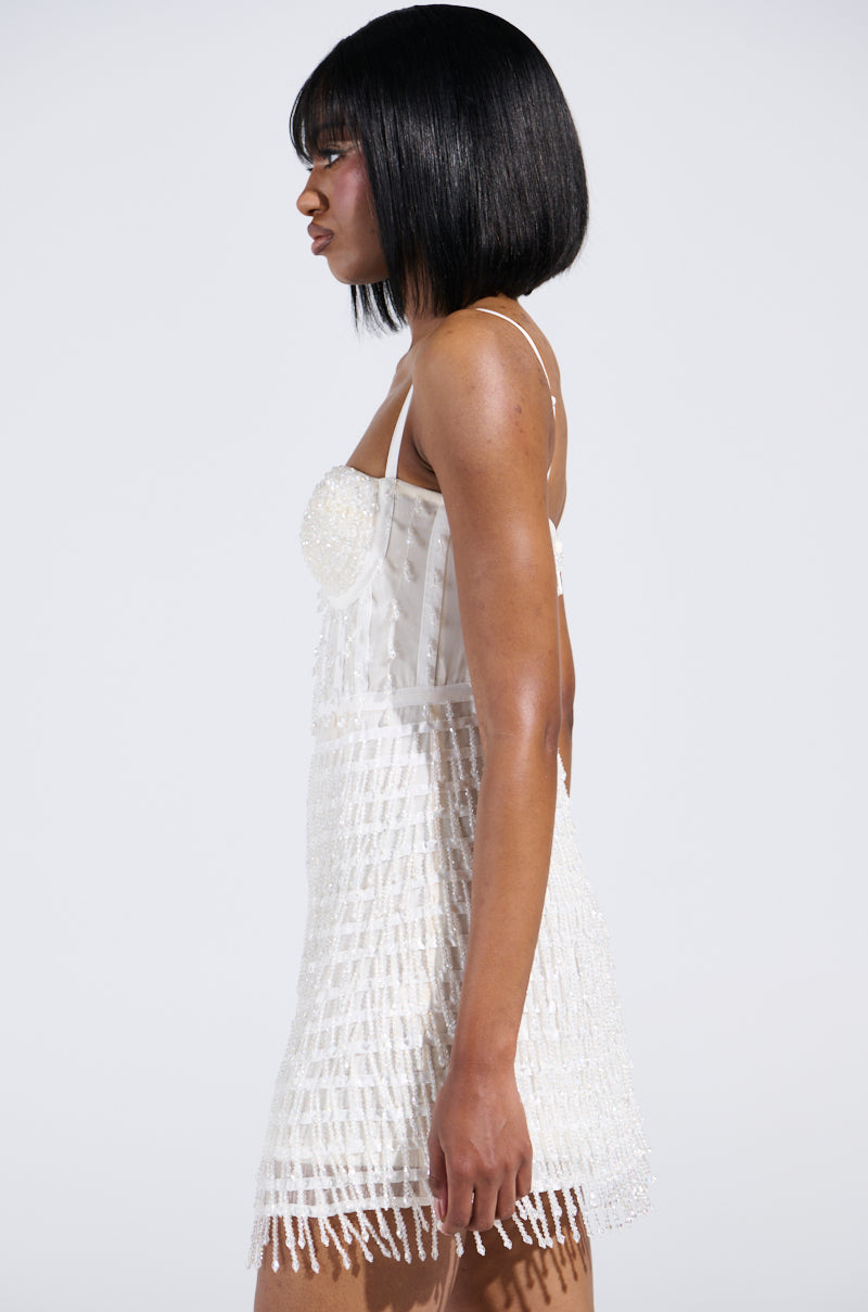 SHOW STOPPER BEADED MINI DRESS