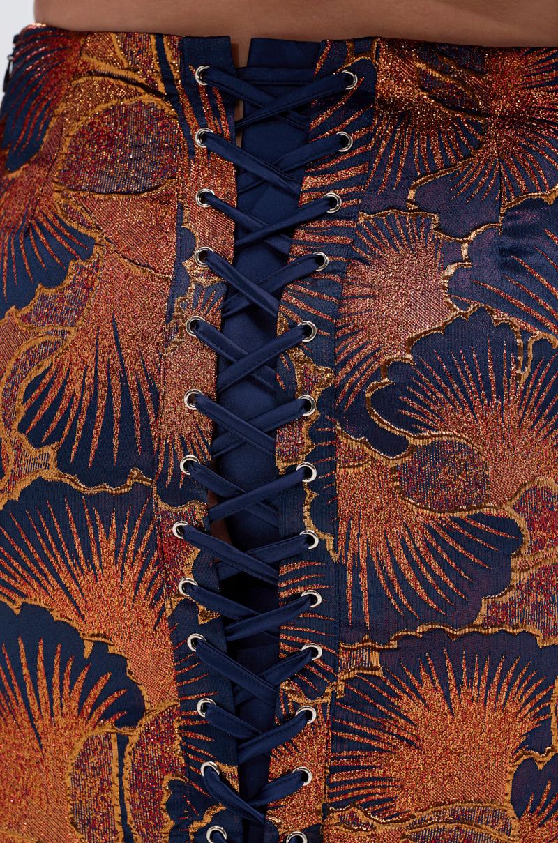 LADY LUX BROCADE BUBBLE HEM MIDI SKIRT