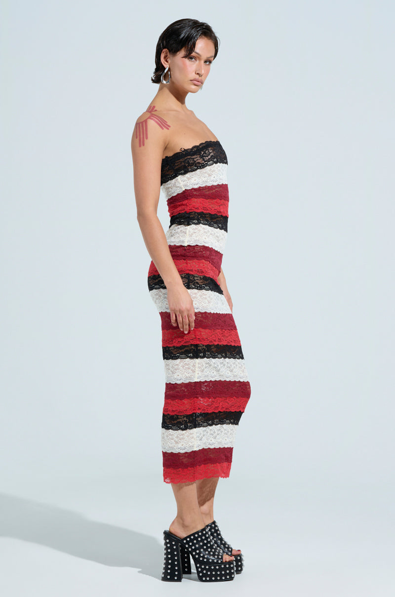 SHOW YOU WHAT I GOT LACE MIDI DRESS