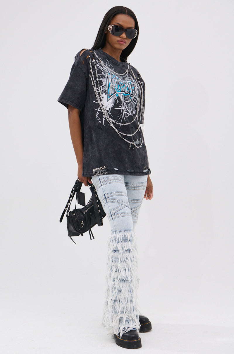 KNOCK YOURSELF OUT DISTRESSED TEE