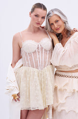 BRUNCHIN LACE MINI DRESS