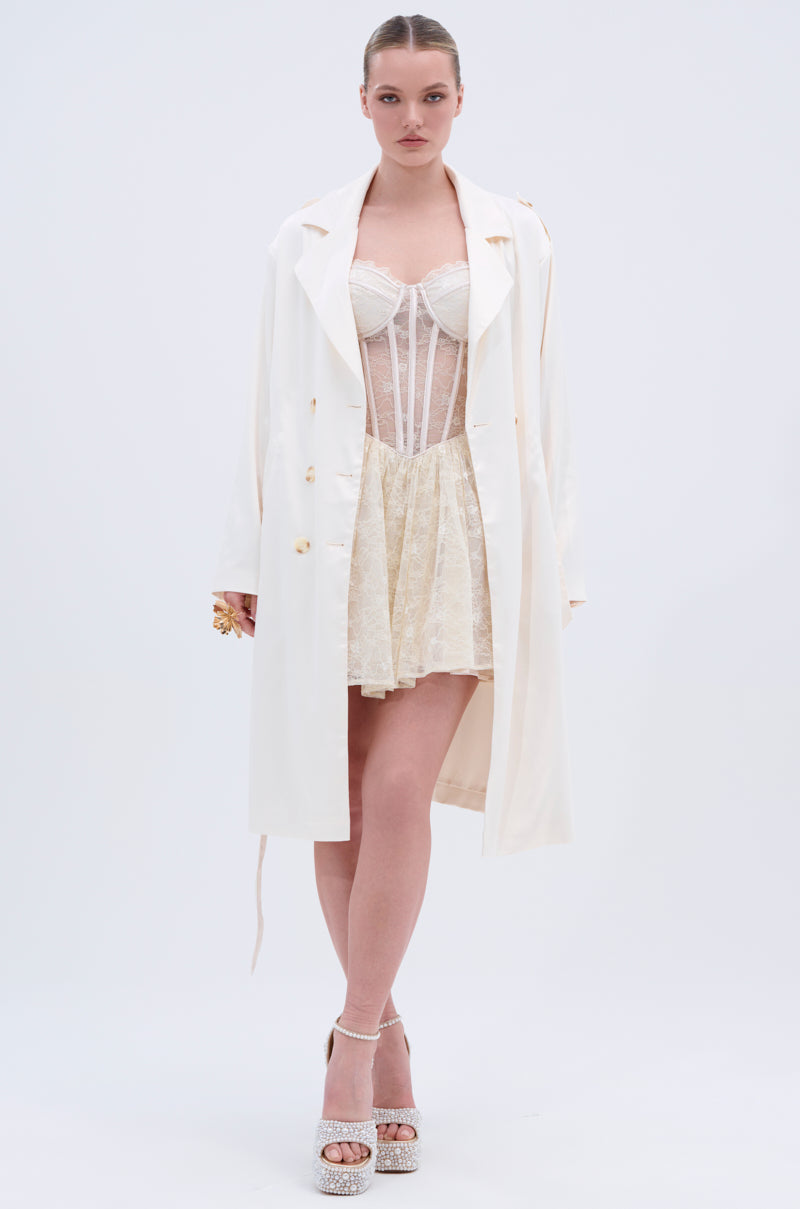 BRUNCHIN LACE MINI DRESS