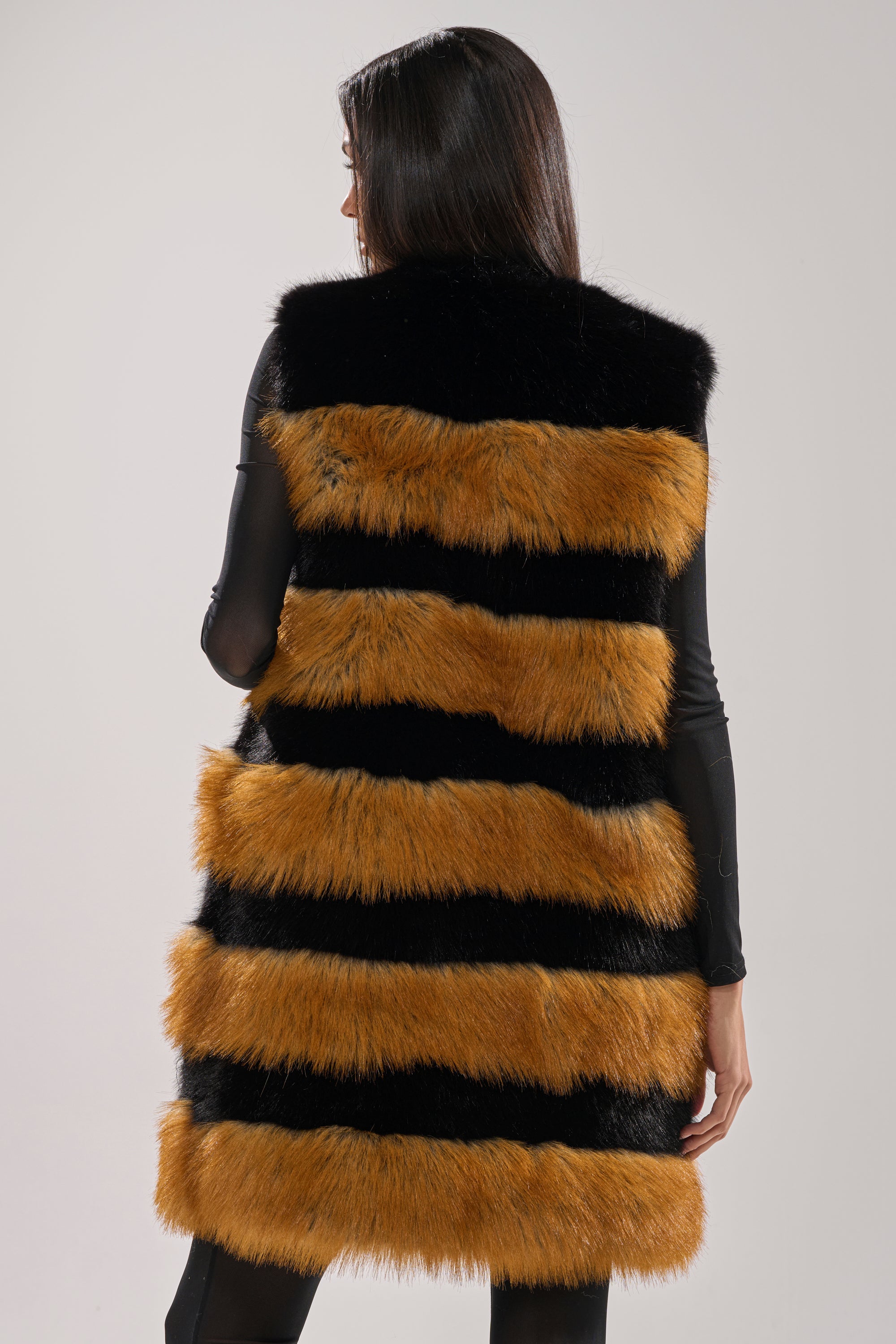 IN ANOTHER LIFE PANELED FUR VEST