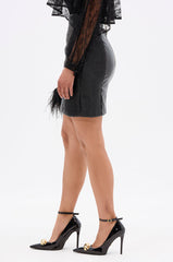 THIS IS THE LIFE FAUX LEATHER MINI SKIRT