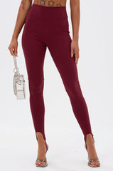 DRIVE ME CRAZY STIRRUP LEGGING IN BURGUNDY