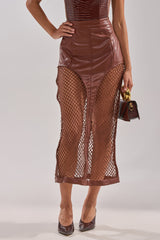 SOMETHING DIFFERENT FAUX LEATHER MIDI SKIRT