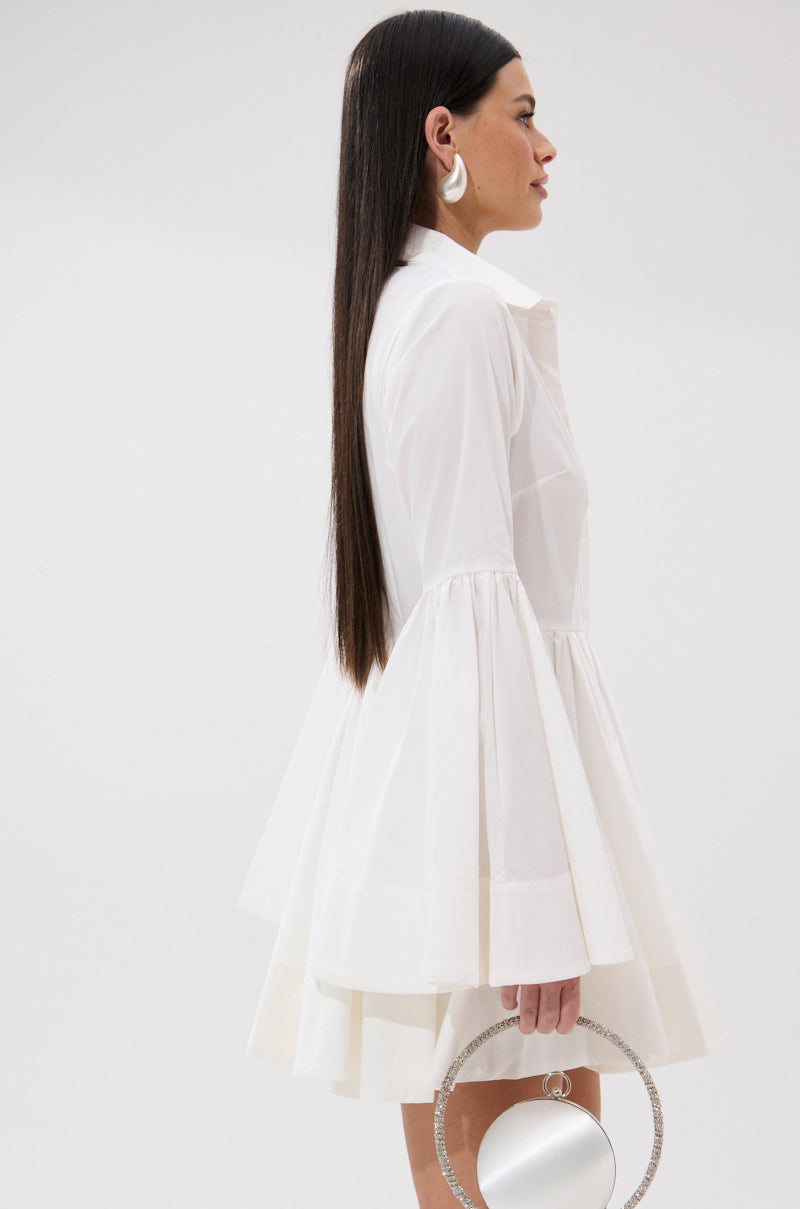 AROUND THE WORLD POPLIN MINI DRESS