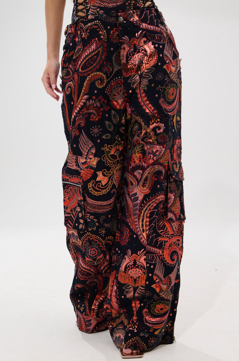 FALL VIBES BROCADE TROUSER