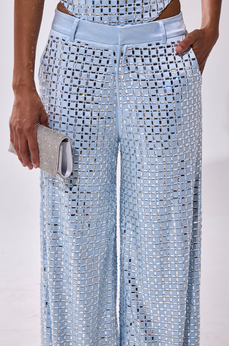 LILA EMBELLISHED SATIN TROUSER