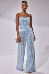 LILA EMBELLISHED SATIN TROUSER