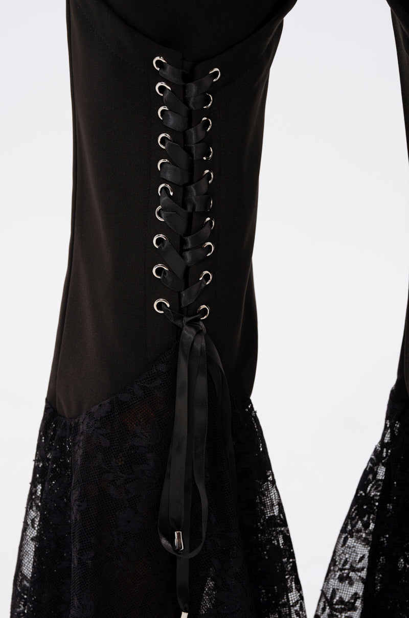 LOOKS AND FEELS GOOD LACE FLARE LEGGING