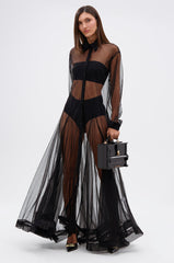 COOL GIRL MESH LAYERING MAXI DRESS