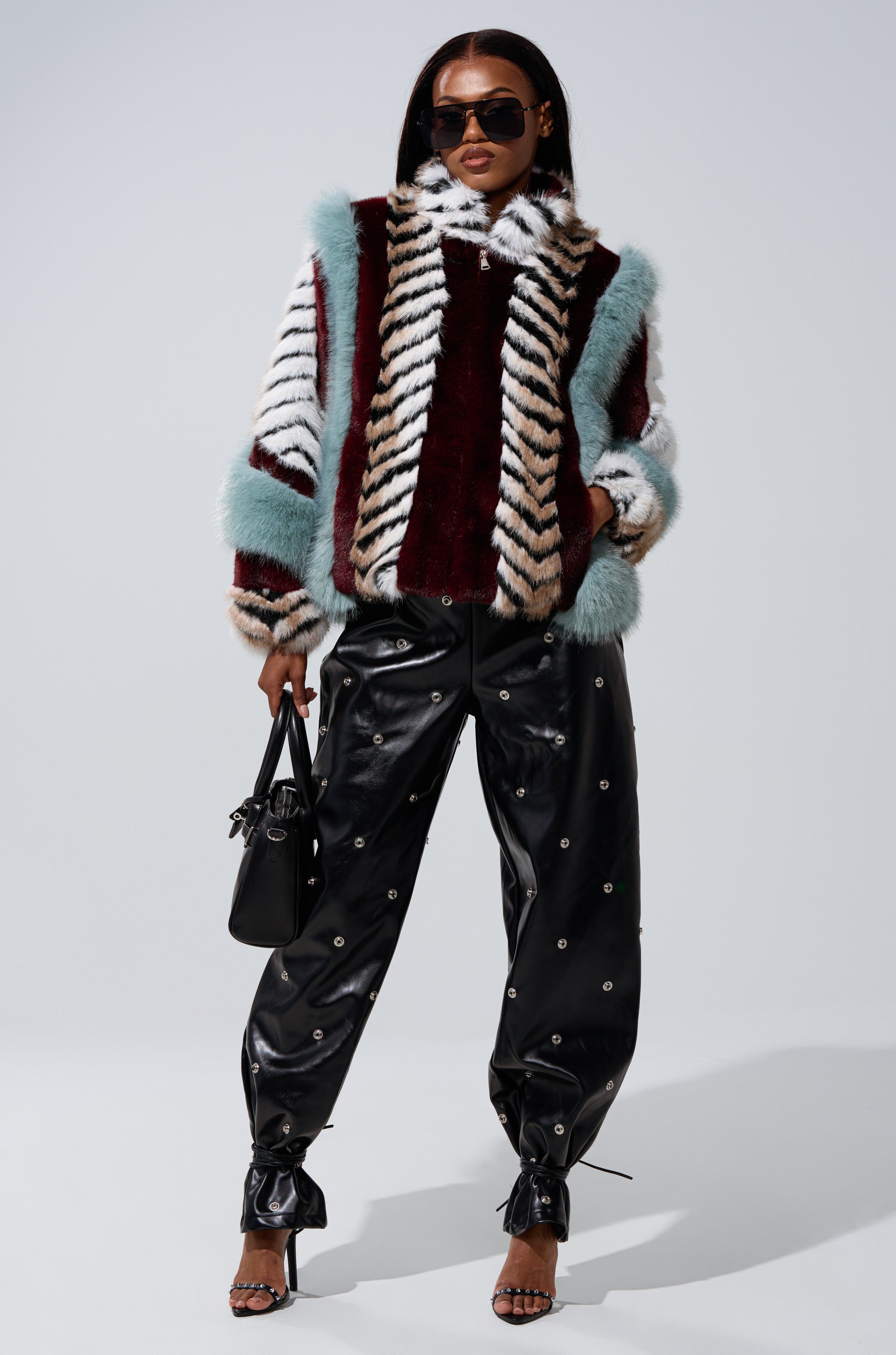 WORK IT BABY FAUX LEATHER BARREL PANT