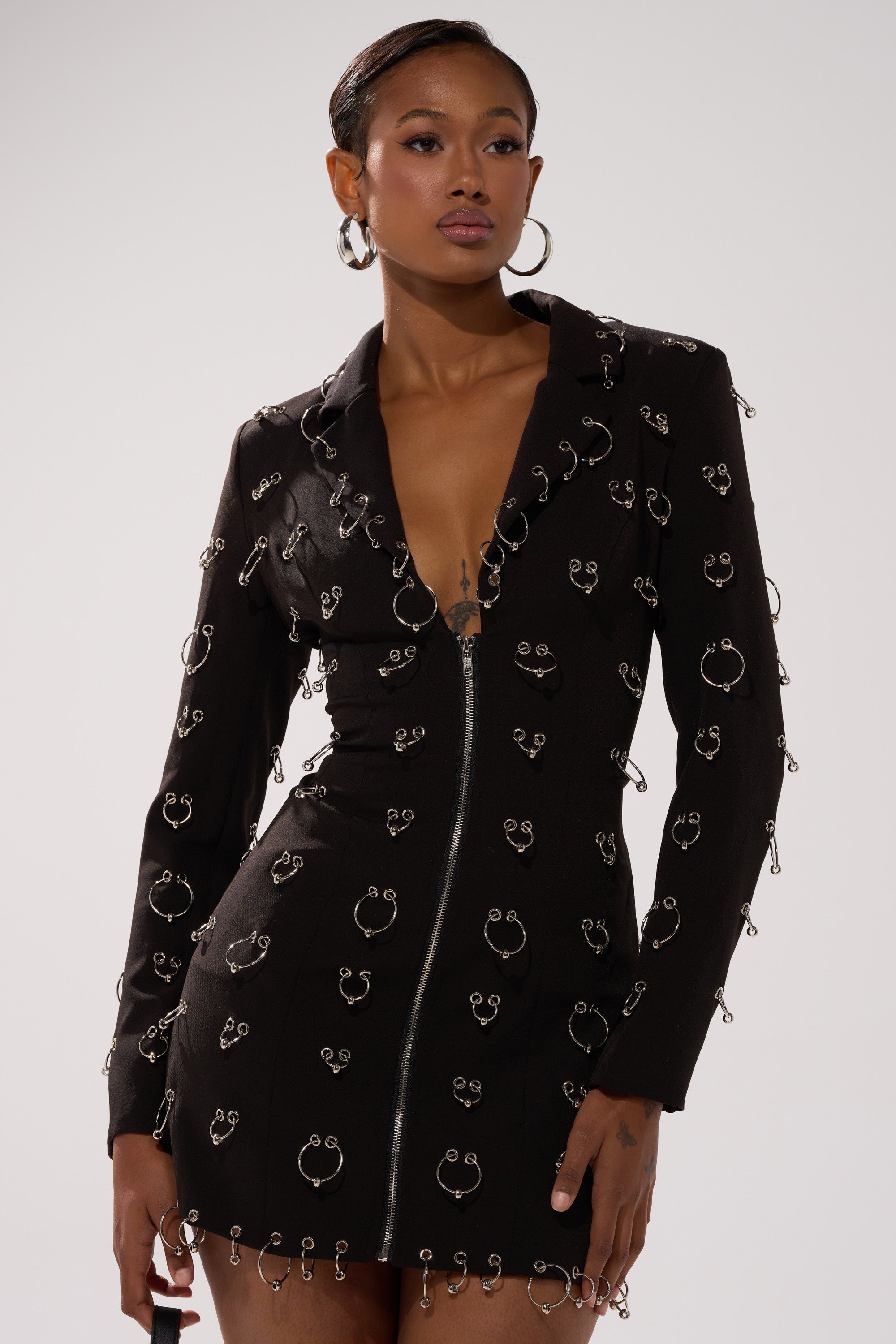 ALL OVER PIERCING BLAZER DRESS