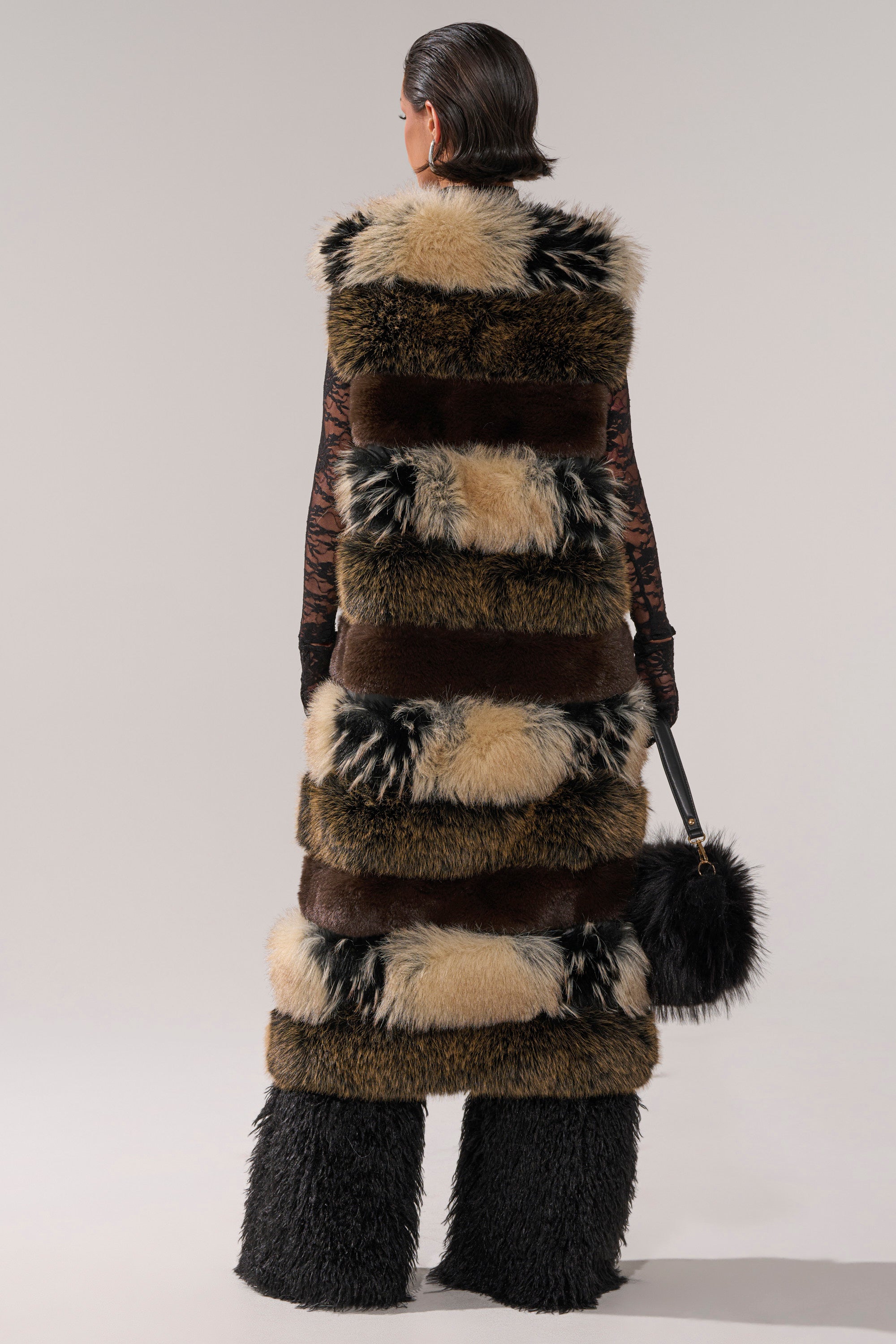 PORTIA PANELED FUR VEST