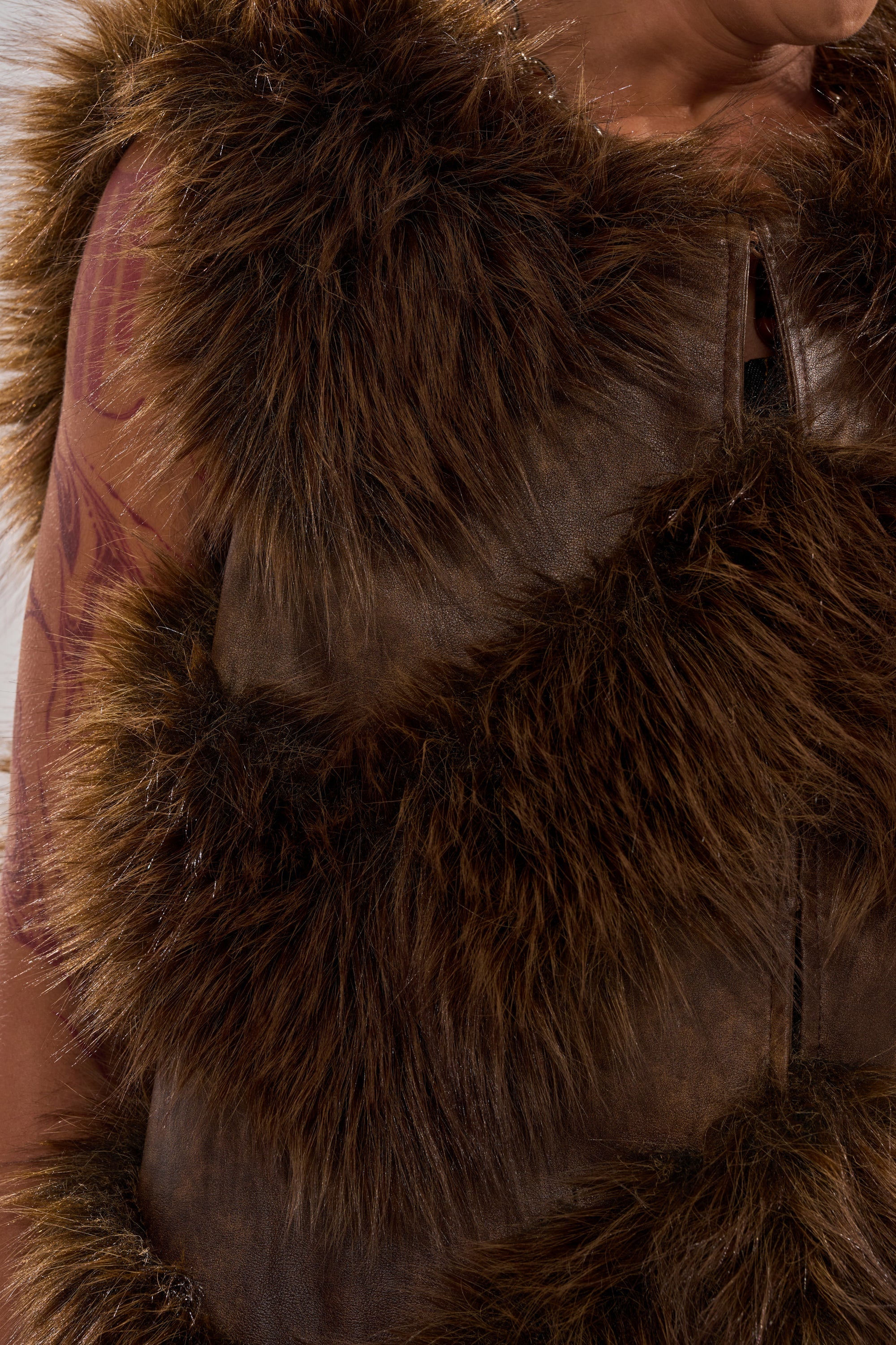 CAN'T BE BOTHERED PANELED FUR VEST