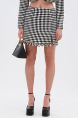 INVITE ONLY CHAIN TRIM MINI SKIRT