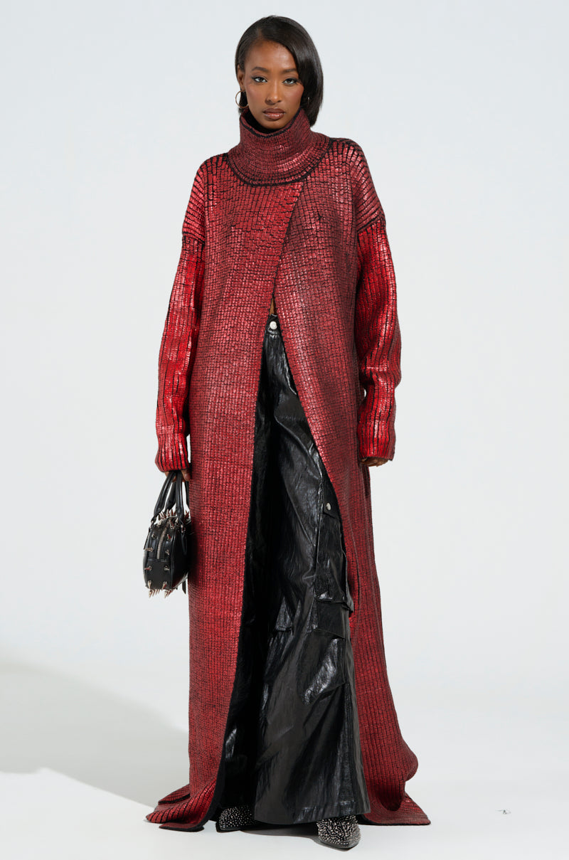 WORTHY OF LOVE LONG SLEEVE TURTLENECK METALLIC SWEATER