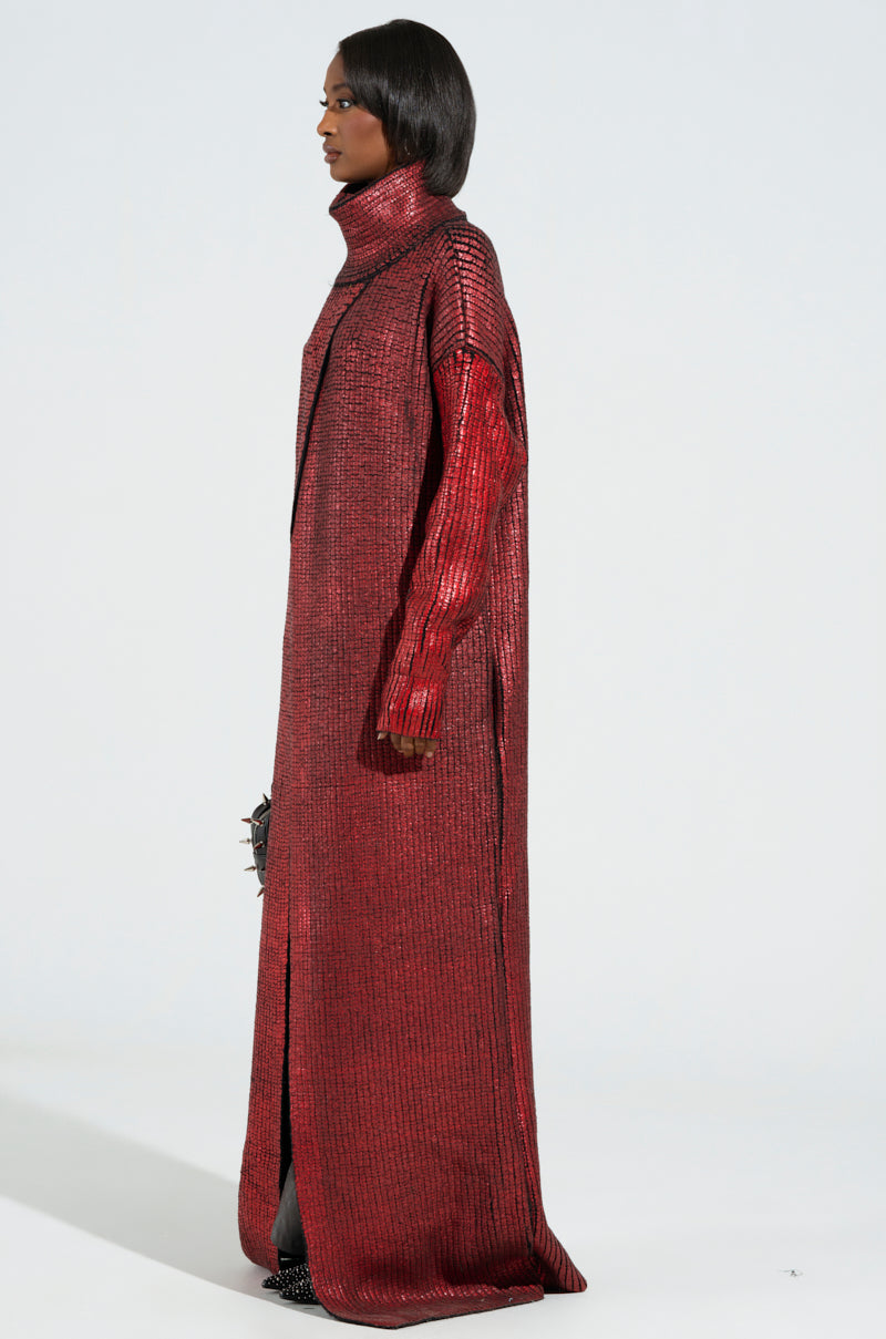 WORTHY OF LOVE LONG SLEEVE TURTLENECK METALLIC SWEATER